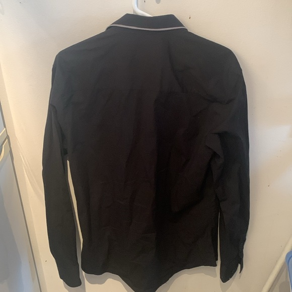 Very Sharp 2 Tone Bachrach Black Button Up Cowboy style w/white trim SZ Medium - Picture 4 of 4